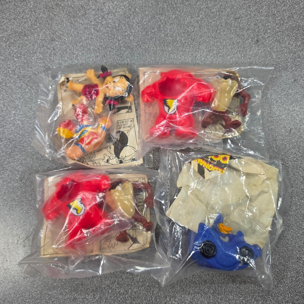 McDonalds Happy Meal Toy Lot 1991 Looney Tunes DC Superheroes NEW Sealed 4pc